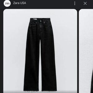 Zara high rise wide leg black jeans. Size 8. NWT